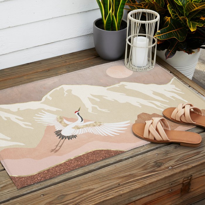 Sugar Mountain Crane Outdoor Rug Gallery Image 2