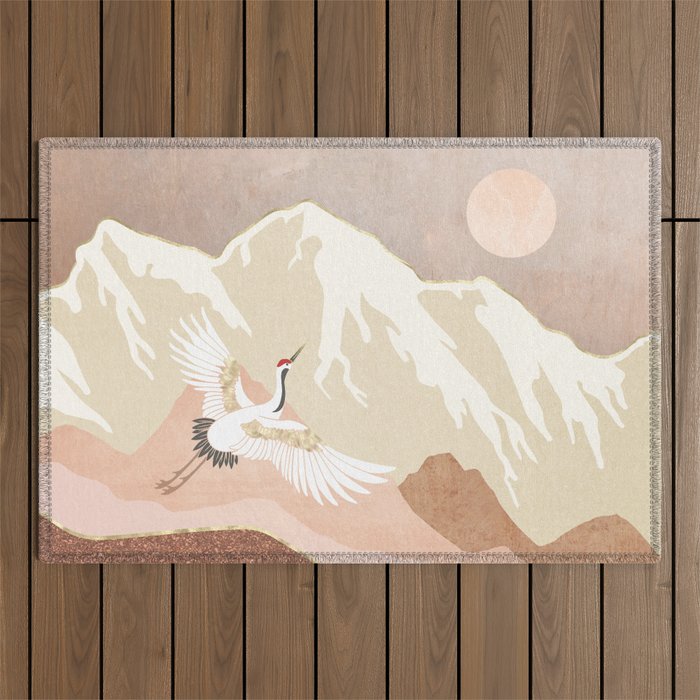 Sugar Mountain Crane Outdoor Rug Gallery Image 1