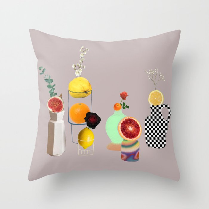 Still Life // Fruits & Flowers Throw Pillow Gallery Image 6