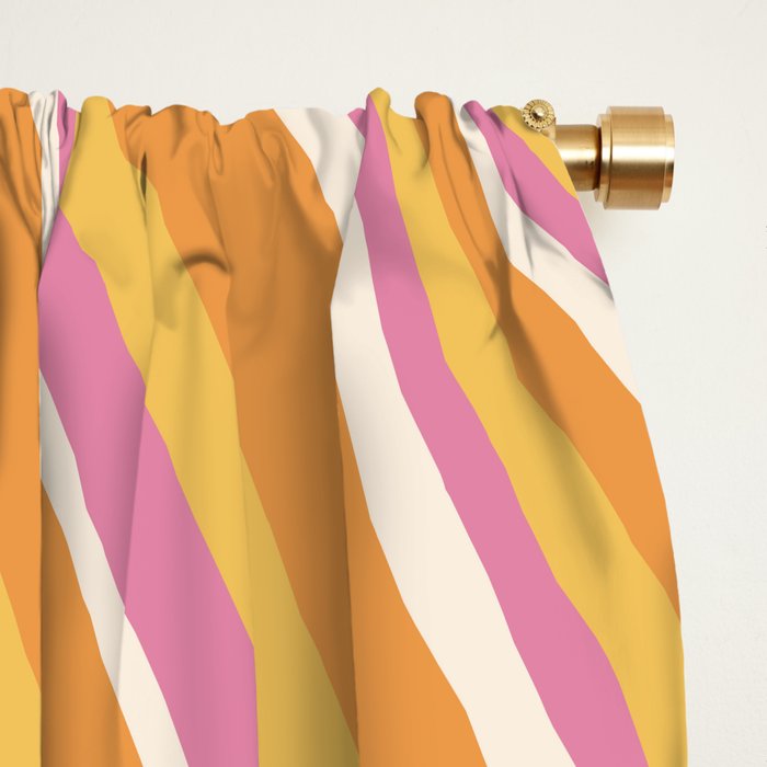 Wavy Stripes XXV - Pink Orange Yellow Window Curtain Gallery Image 2