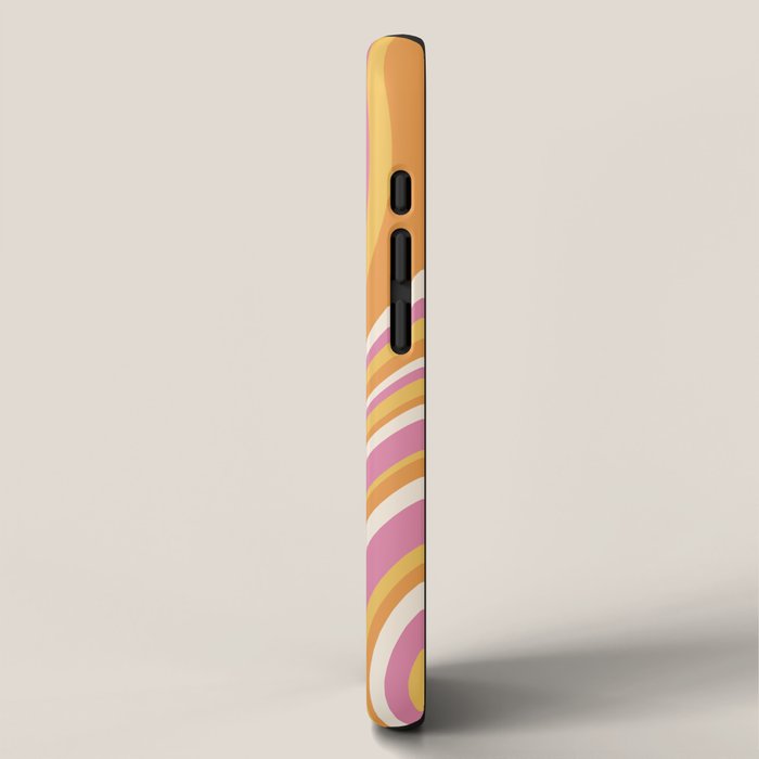 Wavy Stripes XXV - Pink Orange Yellow iPhone Case Gallery Image 2