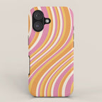 Wavy Stripes XXV - Pink Orange Yellow iPhone Case Gallery Image 1