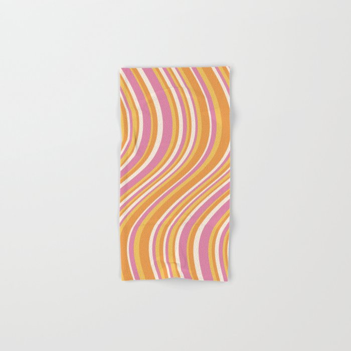 Wavy Stripes XXV - Pink Orange Yellow Bath Towel Gallery Image 1