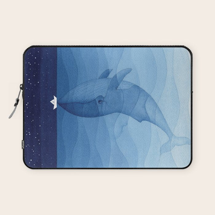 Whale blue ocean Laptop Sleeve Gallery Image 1
