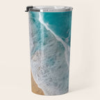 Turquoise Tides - Aerial View of Ocean Waves and Shore Travel Mug Gallery Image 3
