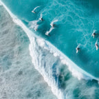 Turquoise Tides - Aerial View of Ocean Waves and Shore Coffee Mug Gallery Image 2