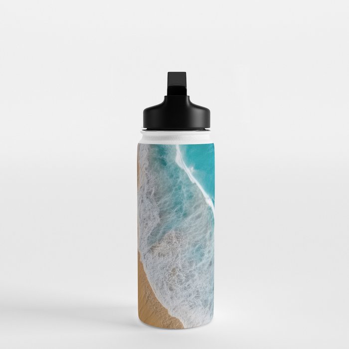 Turquoise Tides - Aerial View of Ocean Waves and Shore Water Bottle Gallery Image 3