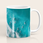 Turquoise Tides - Aerial View of Ocean Waves and Shore Coffee Mug Gallery Image 1