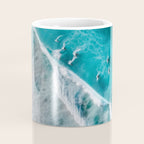Turquoise Tides - Aerial View of Ocean Waves and Shore Coffee Mug Gallery Image 4