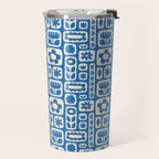 Vintage scandinavian floral art pattern Travel Mug Gallery Image 2