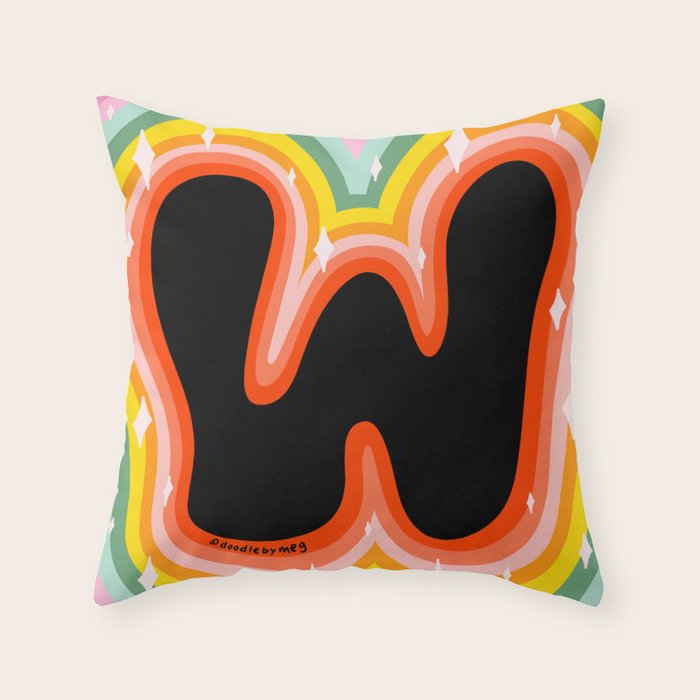 Rainbow W Throw Pillow Gallery Image 6