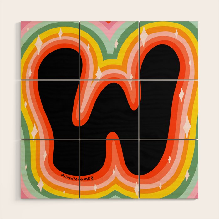 Rainbow W Wood Wall Art Gallery Image 1
