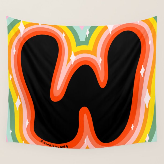 Rainbow W Wall Tapestry Gallery Image 4