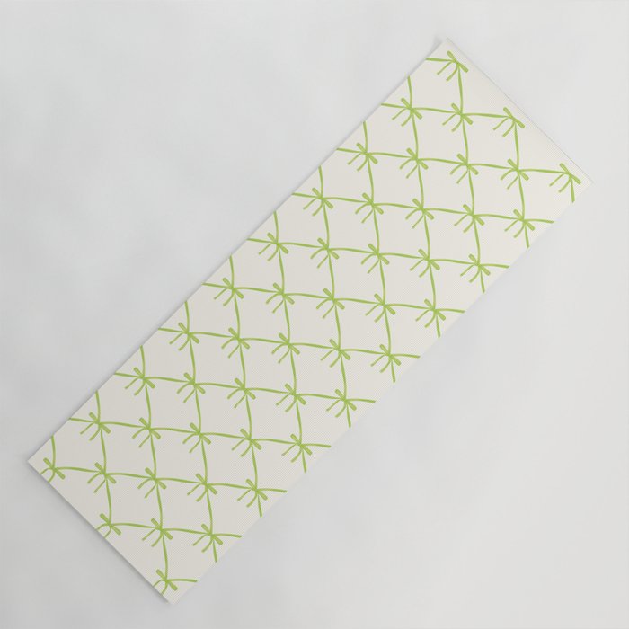 Bows & Ribbons Pattern V Green Yoga Mat Gallery Image 1