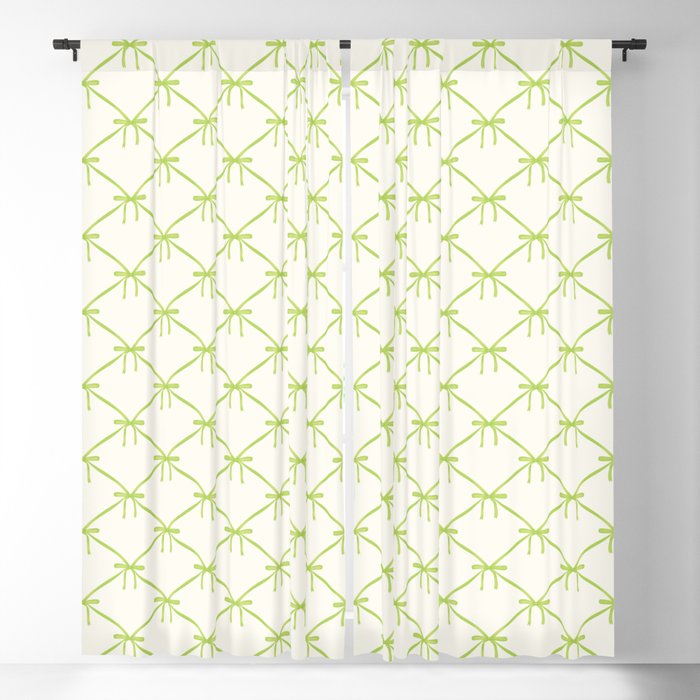 Bows & Ribbons Pattern V Green Window Curtain Gallery Image 5