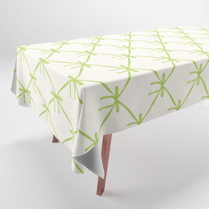 Bows & Ribbons Pattern V Green Tablecloth Gallery Image 1