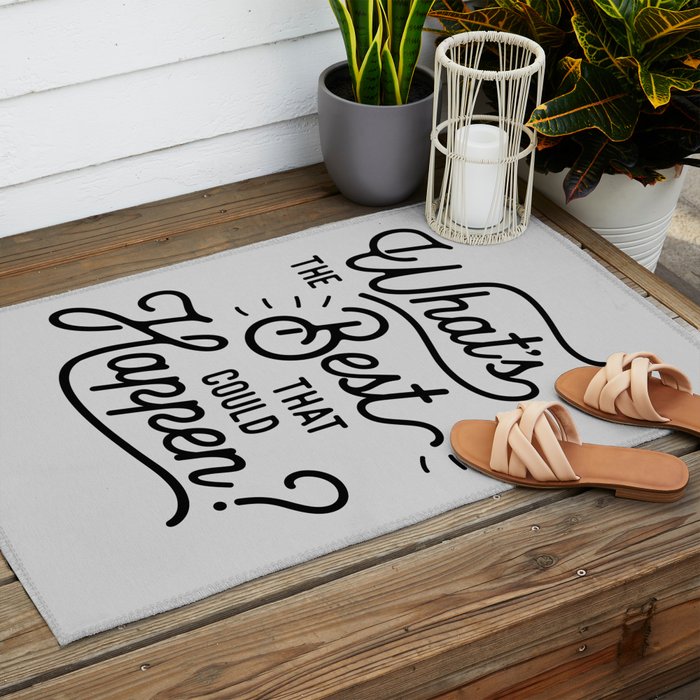 What's The Best That Could Happen Typography Print Wall Art Home Decor Outdoor Rug Gallery Image 2
