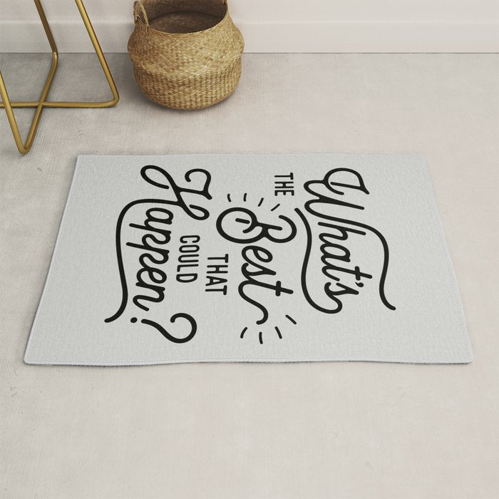 What's The Best That Could Happen Typography Print Wall Art Home Decor Rug Gallery Image 1