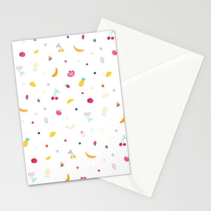 Ditsy Fruity Doodles Stationery Card Gallery Image 2