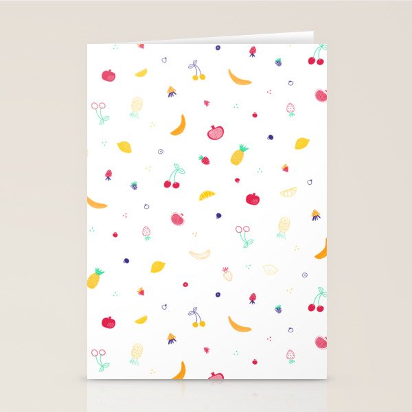 Ditsy Fruity Doodles Stationery Card Gallery Image 1