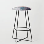 Picking Blackberries - Teal Indigo Lavender Abstract Wall Art, Feminine Painting Print, Modern Art Stool Gallery Image 1