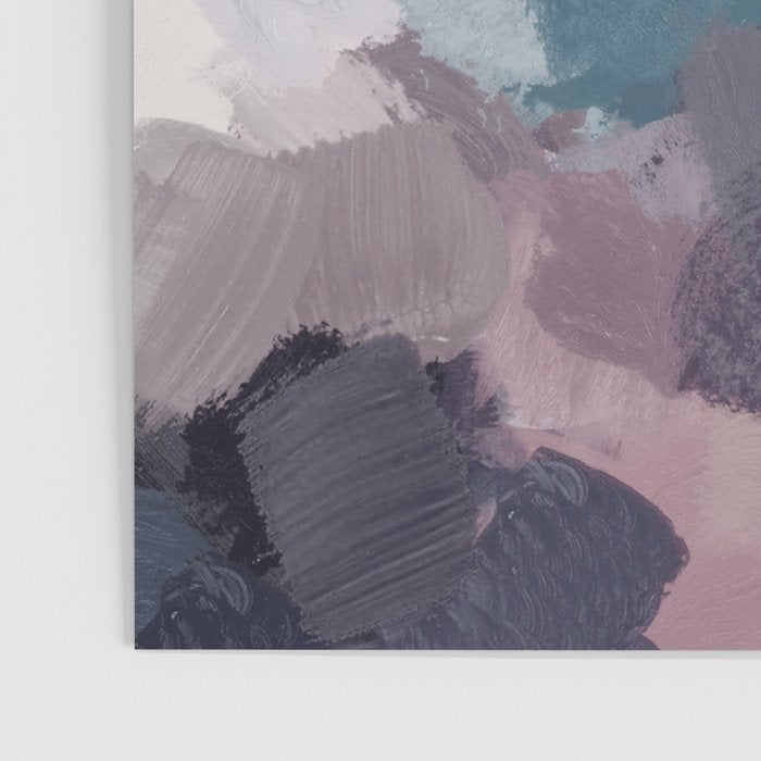 Picking Blackberries - Teal Indigo Lavender Abstract Wall Art, Feminine Painting Print, Modern Art Poster Gallery Image 3