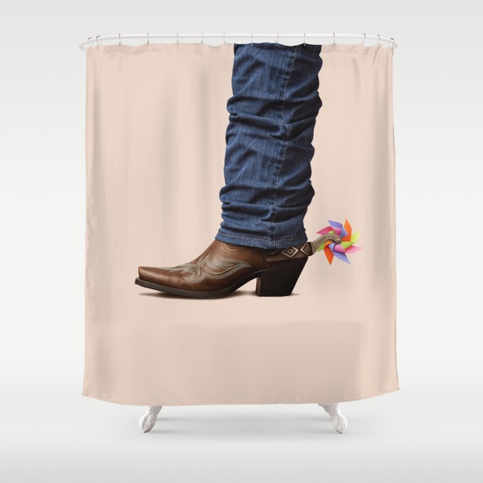 Funny Cowboy  Shower Curtain Gallery Image 1