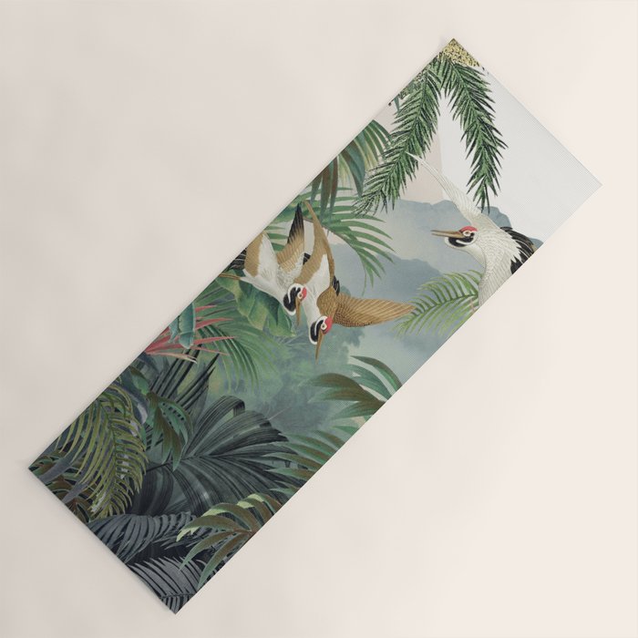 Sarus crane in the forest Yoga Mat Gallery Image 1