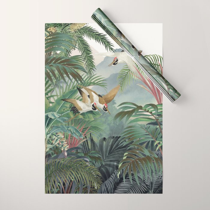 Sarus crane in the forest Wrapping Paper Gallery Image 1