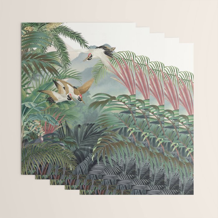 Sarus crane in the forest Wrapping Paper Gallery Image 3