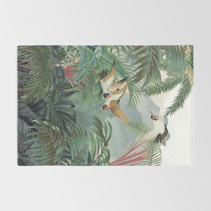 Sarus crane in the forest Rug Gallery Image 2