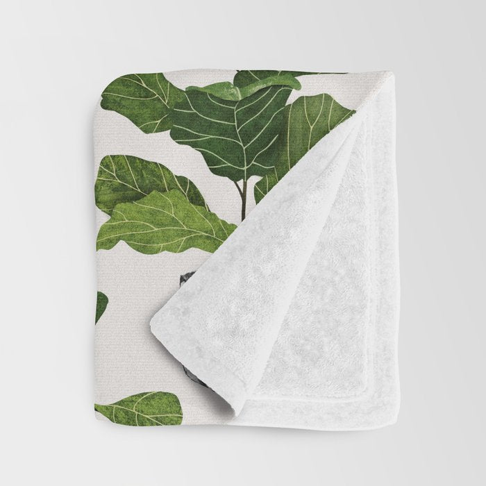 Fiddle leaf fig Tree Throw Blanket Gallery Image 3
