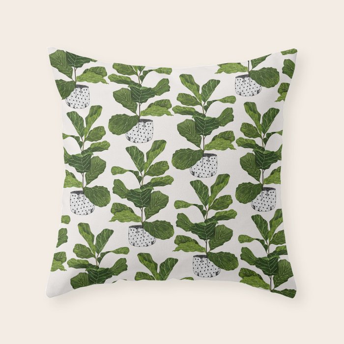 Fiddle leaf fig Tree Throw Pillow Gallery Image 6