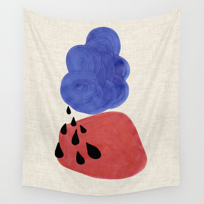 Blue Rain Clouds Wall Tapestry Gallery Image 4