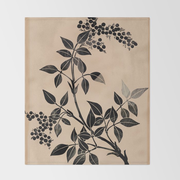 Abstract Art Minimal Plant 5 Throw Blanket Gallery Image 2