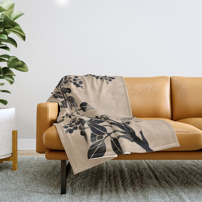 Abstract Art Minimal Plant 5 Throw Blanket Gallery Image 1