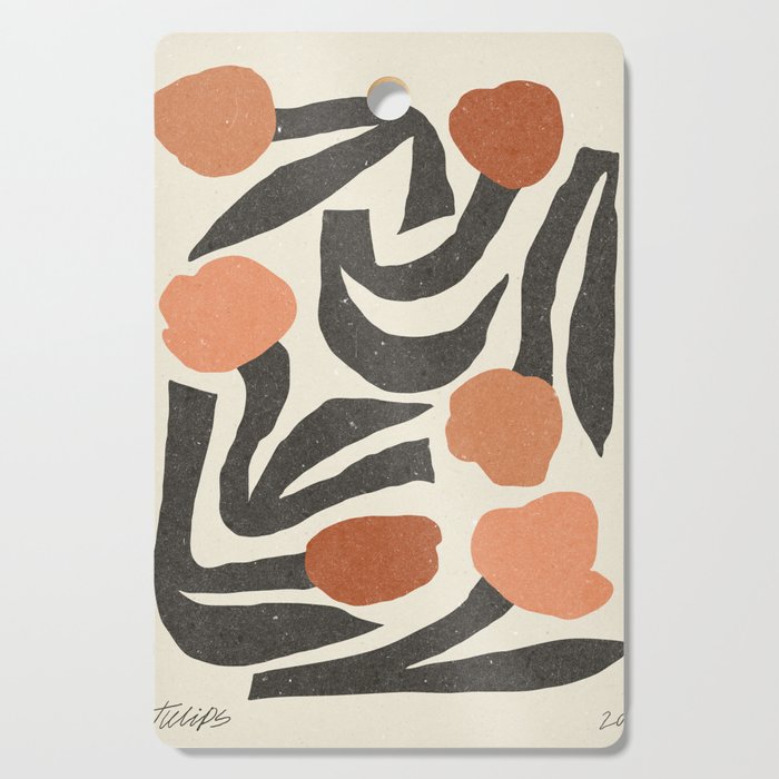 Modern tulips art 03 Cutting Board Gallery Image 1