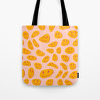70s retro yellow smile face illustration  Tote Bag Gallery Image 1