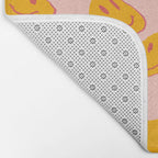 70s retro yellow smile face illustration  Bath Mat Gallery Image 2
