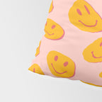 70s retro yellow smile face illustration  Pillow Sham Gallery Image 4