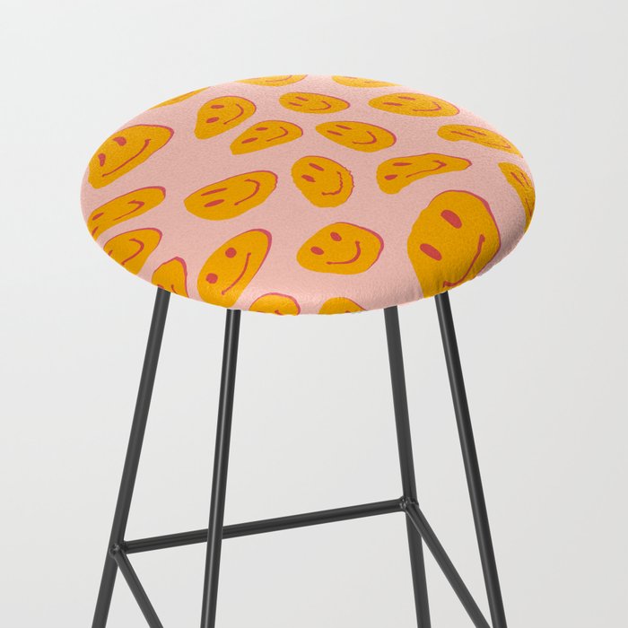 70s retro yellow smile face illustration  Stool Gallery Image 2