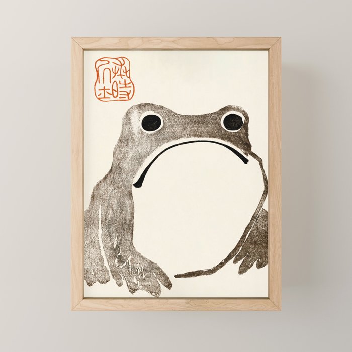 Unimpressed Frog Meika Gafu by Matsumoto Hoji 1814 - Frog Mini Art Print Gallery Image 1