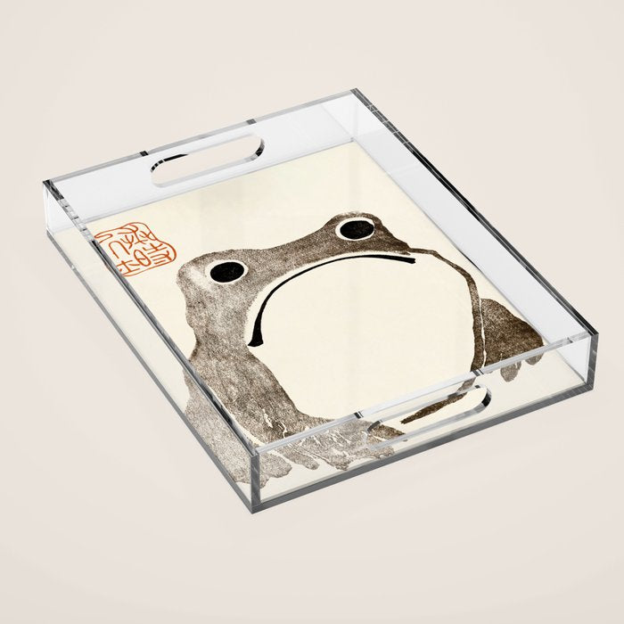 Unimpressed Frog Meika Gafu by Matsumoto Hoji 1814 - Frog Acrylic Tray Gallery Image 1