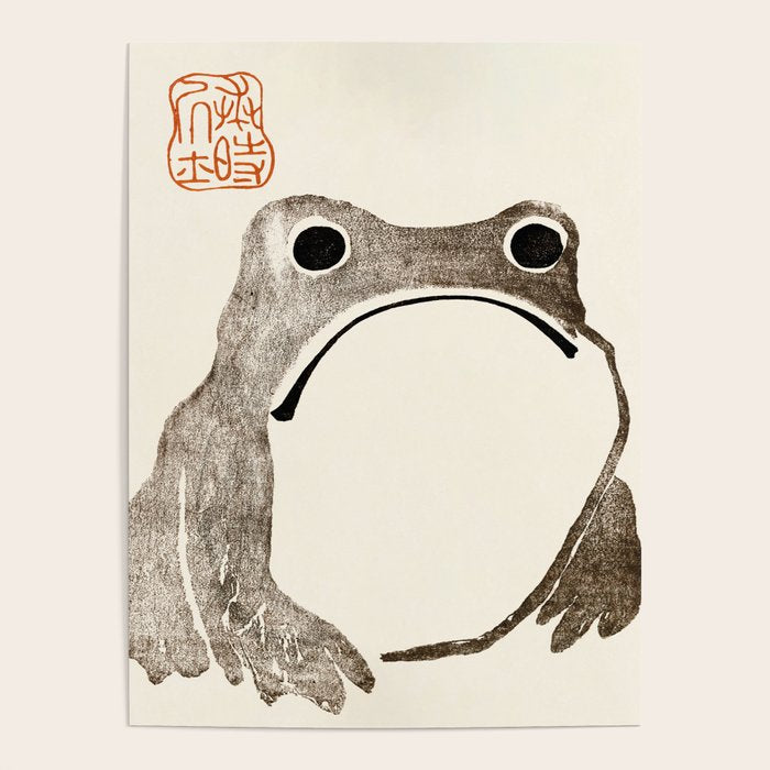 Unimpressed Frog Meika Gafu by Matsumoto Hoji 1814 - Frog Poster Gallery Image 1