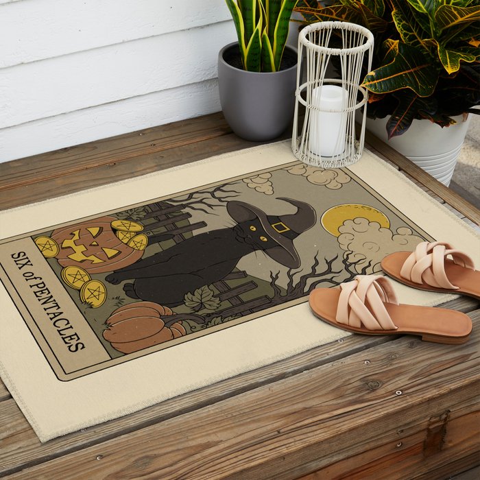 Six of Pentacles Outdoor Rug Gallery Image 2
