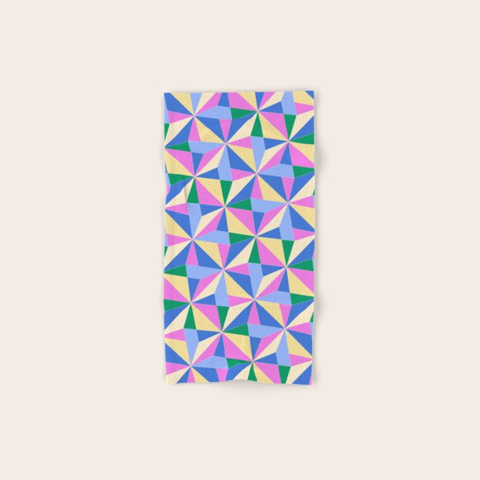 Kaleidoscope Tile Pattern VII Colorful Bright 90s Bath Towel Gallery Image 1