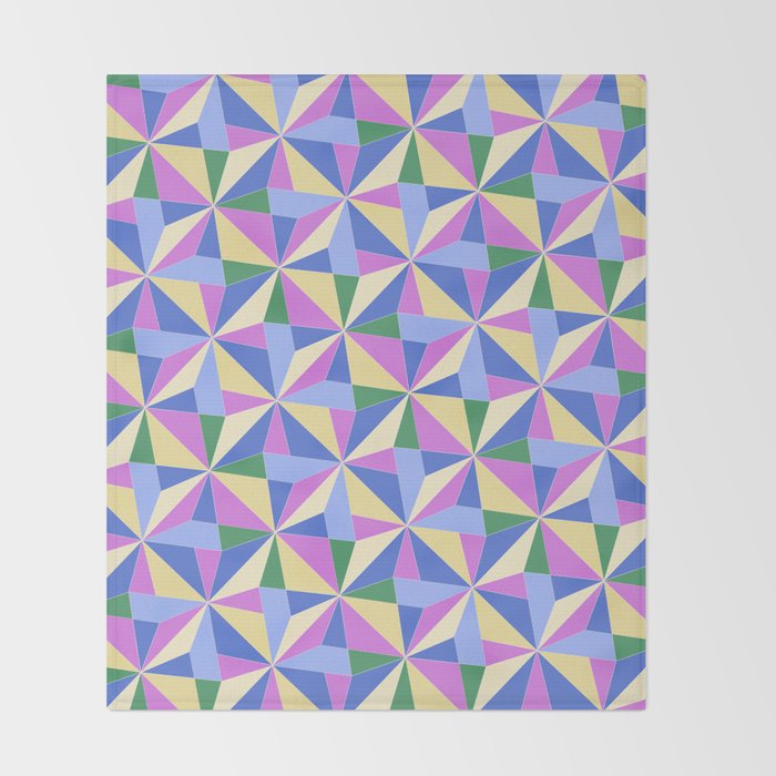 Kaleidoscope Tile Pattern VII Colorful Bright 90s Throw Blanket Gallery Image 2