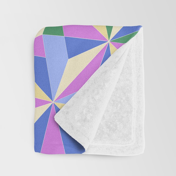 Kaleidoscope Tile Pattern VII Colorful Bright 90s Throw Blanket Gallery Image 3