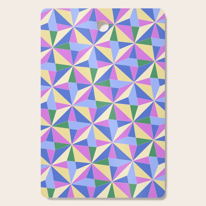 Kaleidoscope Tile Pattern VII Colorful Bright 90s Cutting Board Gallery Image 1
