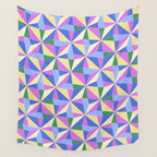 Kaleidoscope Tile Pattern VII Colorful Bright 90s Wall Tapestry Gallery Image 4